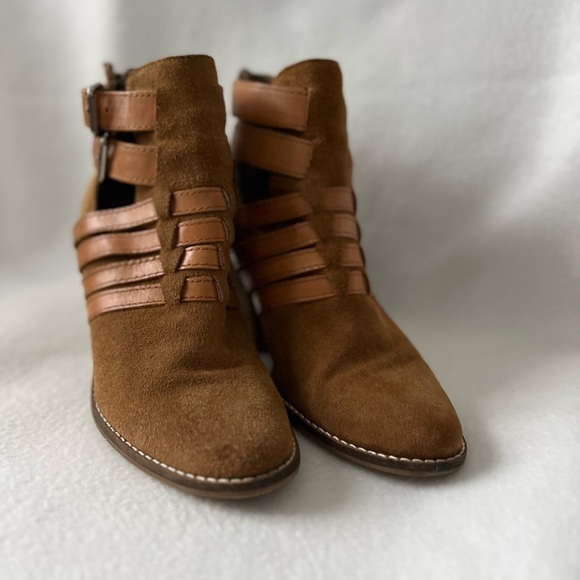 Dolce Vita Size 8 1/2 Leather Cognac Booties - Picture 5 of 16